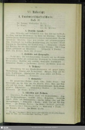 VI. Unterricht