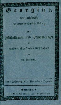Zehnter Jahrgang 1833. November u. Dezember.