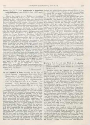 777-778 [Rezension] Brooke, Alan England, The Old Testament in Greek. Vol. I. The Octateuch. Part II. Exodus and Leviticus