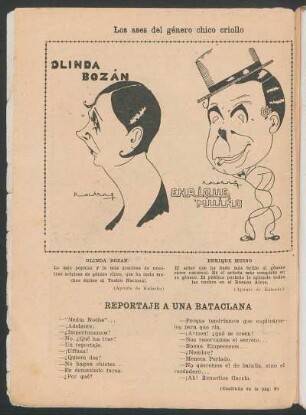 Los ases del género chico criollo [Caricaturas]
