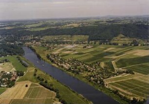 Stadtteilansicht Zschieren und Söbrigen gegen Pillnitz und Elbhänge