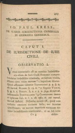 Caput I. De Iurisdictione De Iure Civili