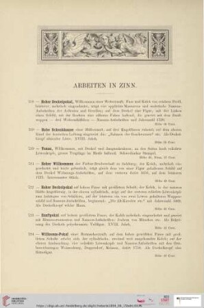 Arbeiten in Zinn (Nr. 718 - 871)