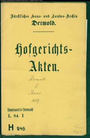 Hohmuth, Henrich zu Lemgo gegen Juden Jonas - Schuldforderung