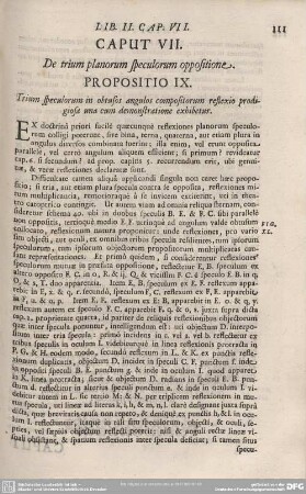 CAPUT VII. De trium planorum speculorum oppoaitione.