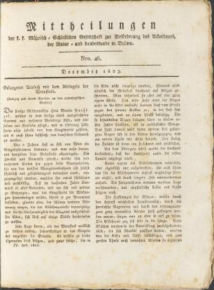 Mittheilungen. Nro. 48. December 1823.