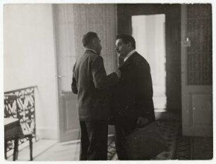 Lausanner Abrüstungskonferenz. Édouard Herriot und Franz von Papen im Hotel Beau Rivage. links: Franz von Papen, rechts: Édouard Herriot