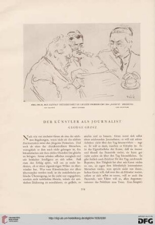 Der Künstler als Journalist
