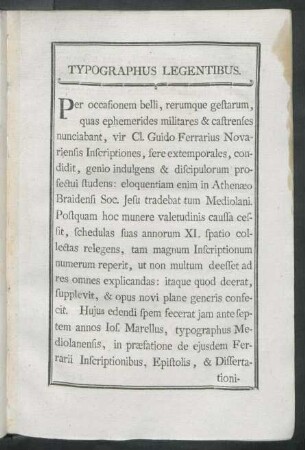 Typographus Legentibus
