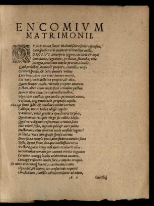 Encomium Matrimonii.