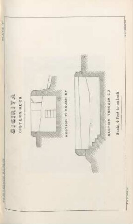 Plate F. Sîgiriya. Cistern Rock. Section through EF CD