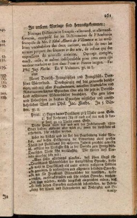 In unserm Verlage sind herausgekommen.
