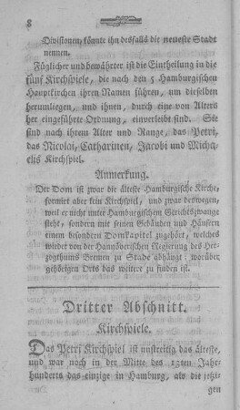 Dritter Abschnitt. Kirchspiele.