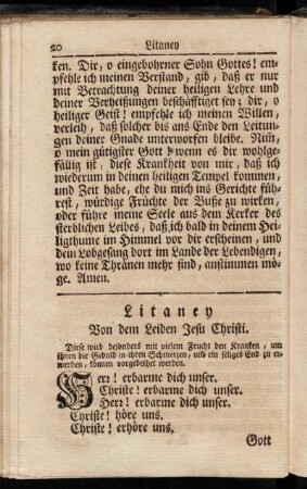 Litaney Von dem Leiden Jesu Christi.