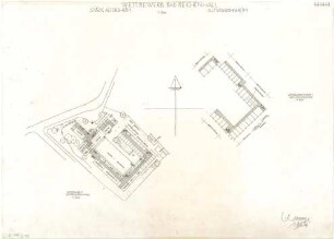 Gsaenger, Gustav; Bad Reichenhall (Bayern), Rinckstr.; Städt. Altersheim und Alterswohnheim - Wettbewerbsplan (Grundriss Keller, Grundriss UG)