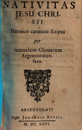 Nativitas Jesu Christi : Heroico carmine scripta