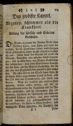 Das zwölfte Kapitel. Arzeney, schlimmer als die Krankheit.