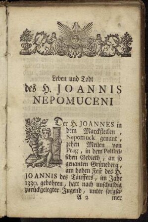 Leben und Todt des H. Joannis Nepomuceni