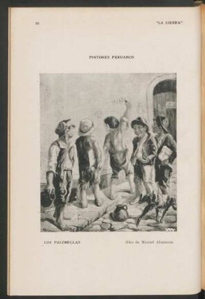 Los palomillas - [Óleo] : Óleo de Manuel Alzamora. - Pintores peruanos.