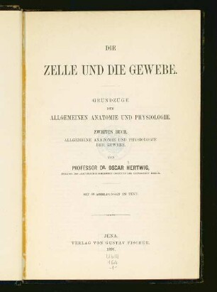 2: Allgemeine Anatomie und Physiologie der Gewebe : mit 89 Abbildungen im Text
