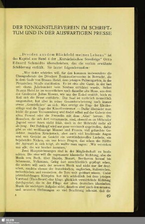 Der Tonkünstlerverein Im Schrifttum In Der Auswärtigen Presse