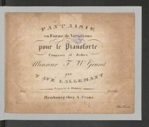 Fantaisie en forme de variations : pour le pianoforte