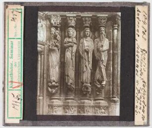 Senlis, Kathedrale: Westportal, Gewändefiguren Andreas, Johannes, Petrus (Stoedtner-Nr. 104863