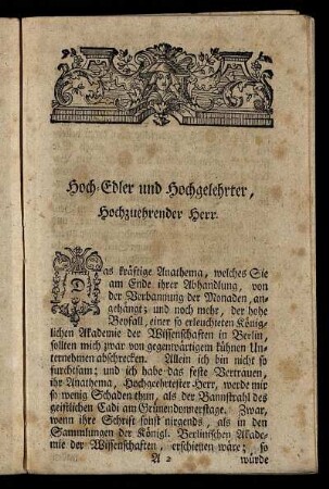 Wiederbringung der Monaden in das Reich der Wirklichkeit.