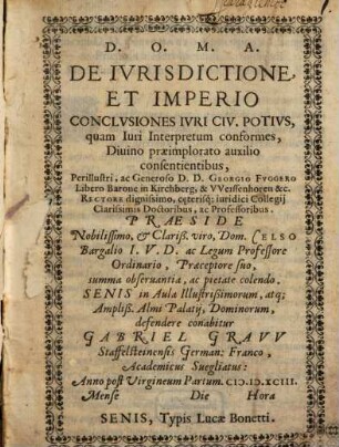 De iurisdictione et imperio conclusiones