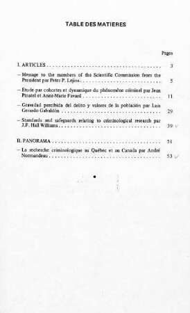 Table de matières