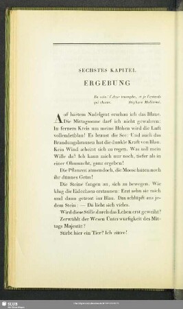 Sechstes Kapitel: Ergebung