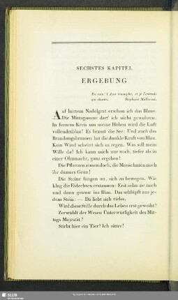 Sechstes Kapitel: Ergebung