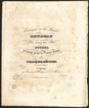 Souvenir de la Suisse : rondeau sur deux airs favoris ; oeuvre 300 de Bochsa ; arrangé pour le piano-forte