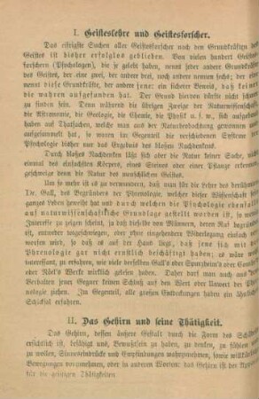 II. Das Gehirn und seine Thätigkeit