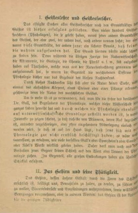 II. Das Gehirn und seine Thätigkeit