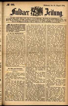 Ausgabe vom Mittwoch, den 30. August 1882.
