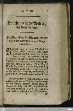 Der Begriff von der Malerey, welcher statt einer Vorrede zu diesem Buche dienen kann