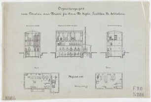 Technische Zeichnung : Dispositionsprojekt zum Neubau einer Mühle für Herrn Max Segler, Prechlau Kreis Schlochau