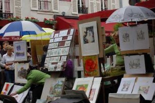 Paris - Menschen in der City : Bilderflut am Place du Tertre, Montmartre. Paris, 2006