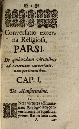 Conversatio Externa Religiosa, Seu Modus piè, & religiosè vivendi in communitate, & societate hominum