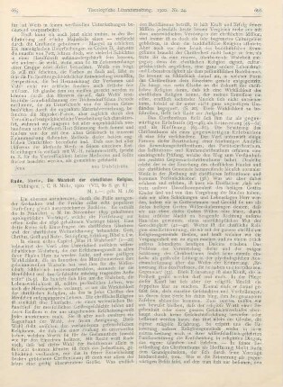 665-667 [Rezension] Rade, Martin, Die Wahrheit der christlichen Religion