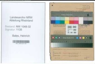 Entnazifizierung Heinrich Bales , geb. 12.06.1896 (Beamter)