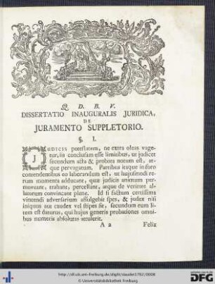 Dissertatio Inauguralis Juridica, De Juramento Suppletorio.