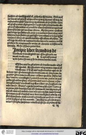 Incipit liber secundus de intellectus et intelligibili qui est de perfectione naturali intellectus.