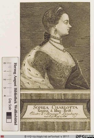 Bildnis Charlotte (Sophie Ch.), Königin von Großbritannien u. Irland, geb. Prinzessin von Mecklenburg-Strelitz