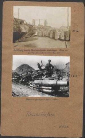 Vorführung eines bei Cambrai erbeuteten beschädigten Tanks vor S.M. dem Kaiser bei Cambrai