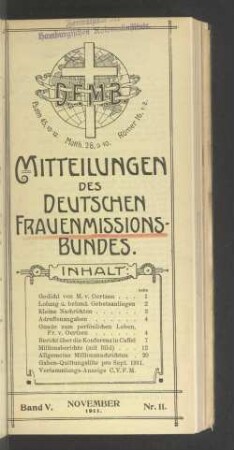 Nr. 11. November 1911