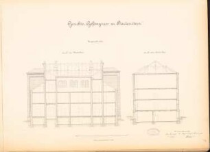 Gerichtsgefängnis, Bartenstein: 2 Längsschnitte
