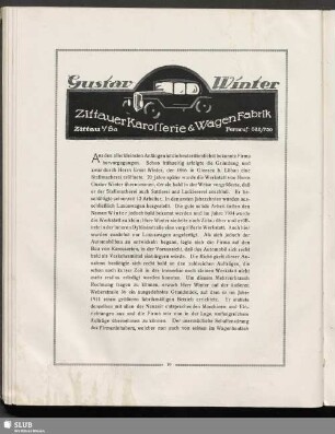 Gustav Winter, Zittauer Karosserie & Wagenfabrik, Zittau i.Sa.