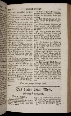 Das dritte Buch Mose, Leviticus genannt.
